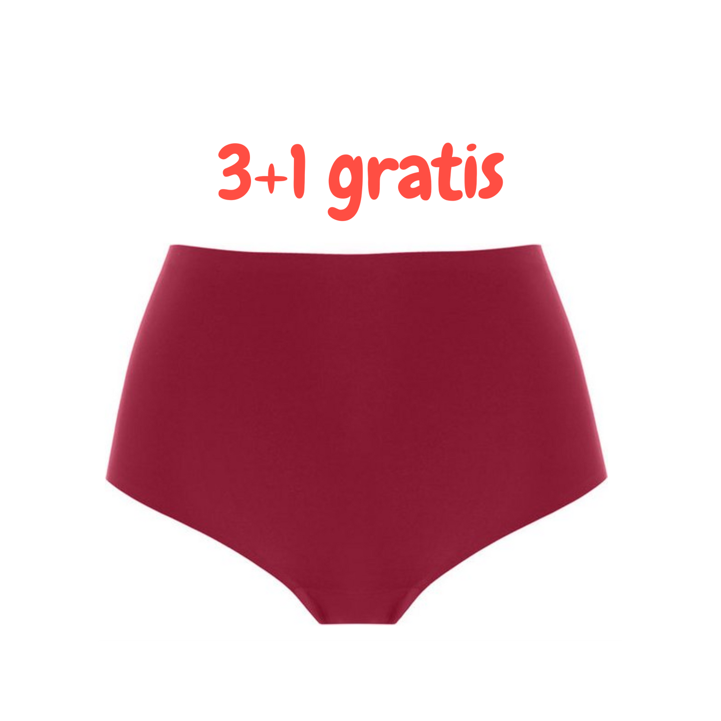 Culotte taille haute Fantasie - Smoothease - Rouge - RED