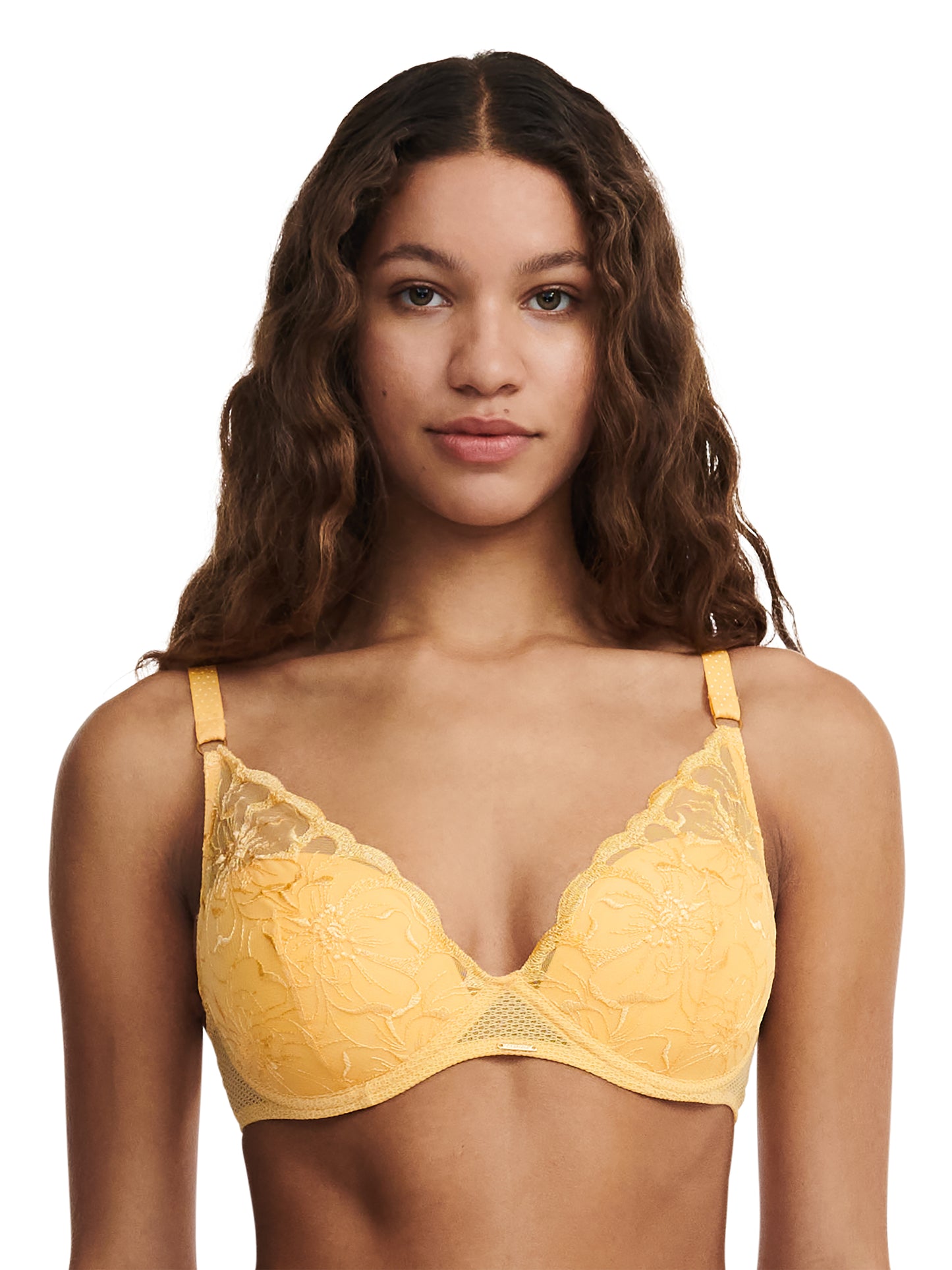 Soutien-gorge plongeant Chantelle - Fleurs - Jaune - 054