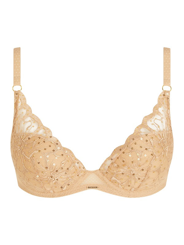 Soutien-gorge plongeant Chantelle - Fleurs Signature - Beige - 0CK