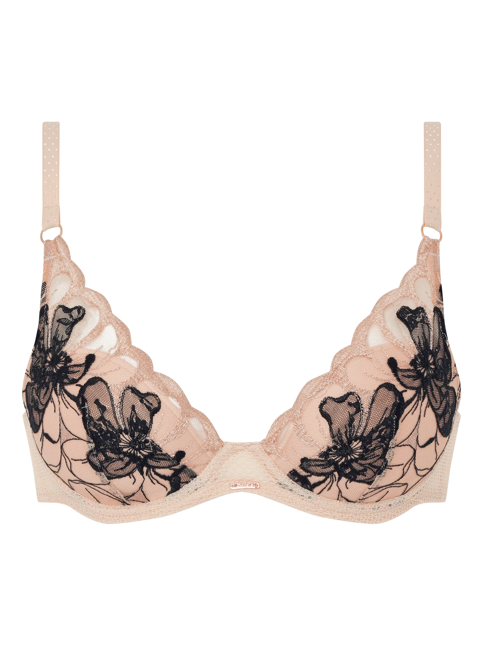Soutien-gorge plongeant Chantelle - Fleurs Signature - Noir - 0IP