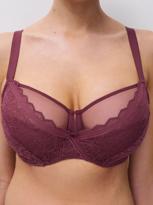 Balconette BH Chantelle EasyFeel - Floral Touch - Bordeaux - 0K7
