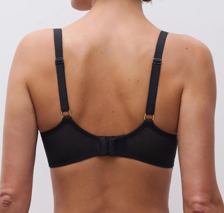 Soutien-gorge plongeant Chantelle - Fleurs - Noir - 011