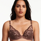 Soutien-gorge plongeant Chantelle - Fleurs - Marron - 0WF
