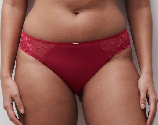 Culotte Chantelle - Fleurs - Rouge - B01