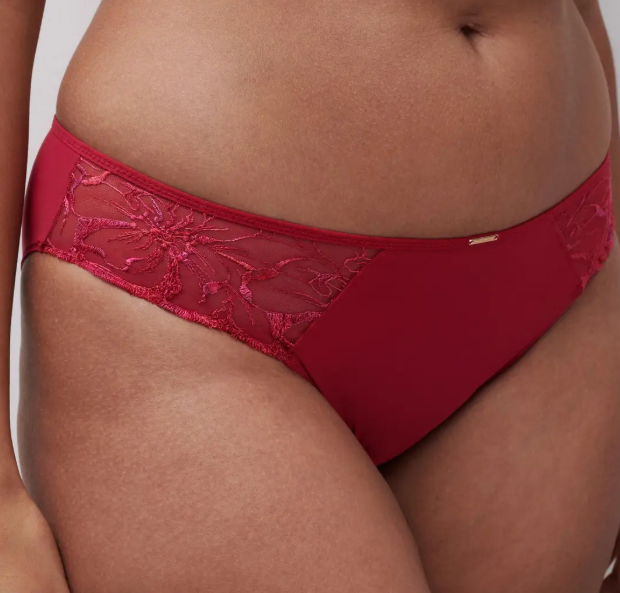 Culotte Chantelle - Fleurs - Rouge - B01