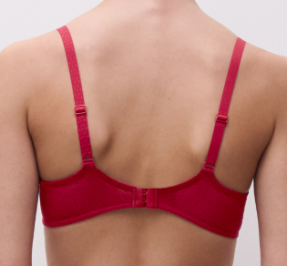 Soutien-gorge plongeant Chantelle - Fleurs - Rouge - B01