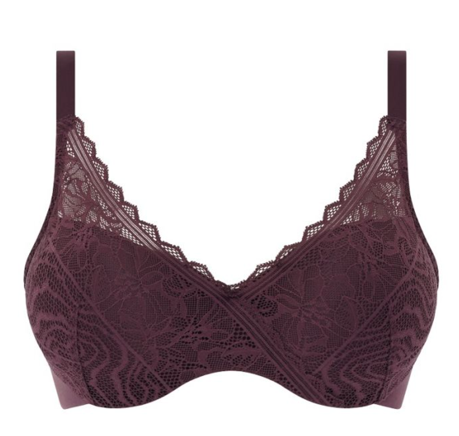 Soutien-gorge en forme de cœur - Femilet - Floral Touch - Bordeaux - null