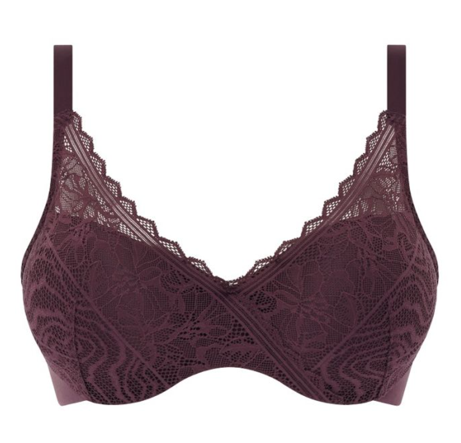 Soutien-gorge en forme de cœur - Femilet - Floral Touch - Bordeaux - null