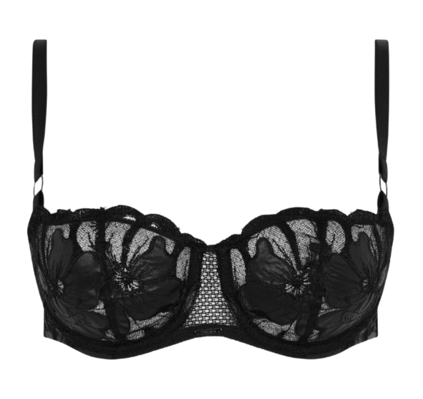 Soutien-gorge balconnet Chantelle - Fleurs - Noir - 0P8