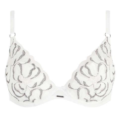 Soutien-gorge plongeant Chantelle - Fleurs - Blanc - 0RC