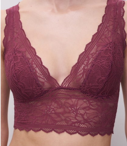 Bralette BH Chantelle EasyFeel - Floral Touch - Bordeaux - 0K7
