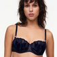 Soutien-gorge balconnet Chantelle - Fleurs - Bleu - 0DI