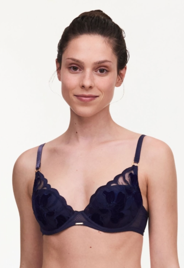 Soutien-gorge plongeant Chantelle - Fleurs Signature - Bleu - 0DI